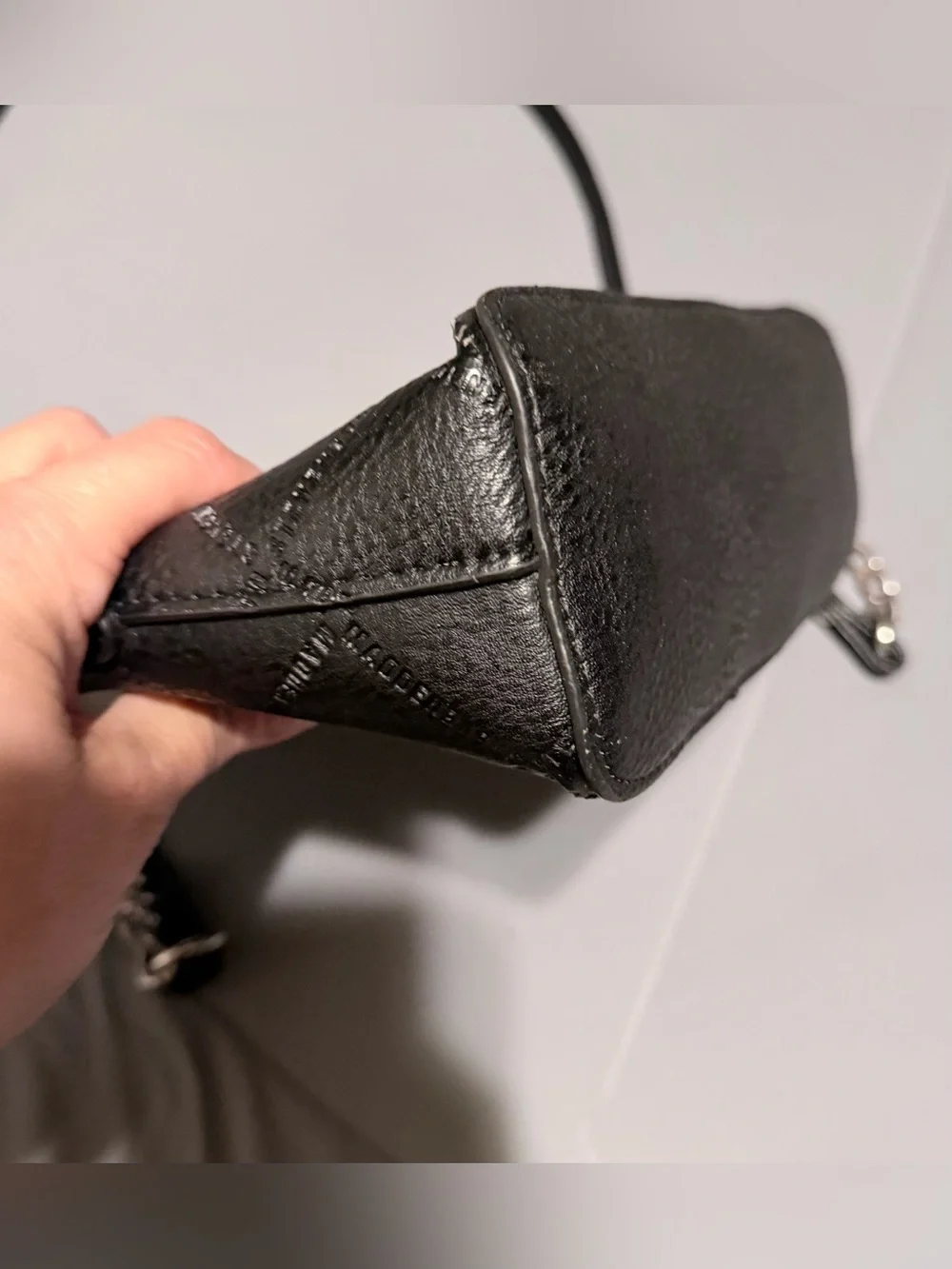 Steve Madden Quilted Crossbody Bag in Black with Chain Strap